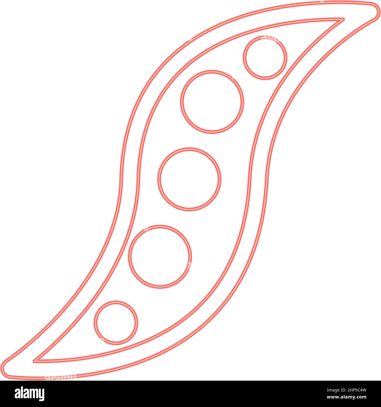 Illustration vectorielle rouge haricot néon image de style plat Illustration de Vecteur