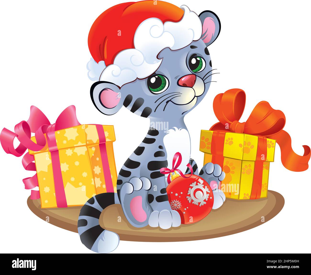 Le Tigre noir - symbole de l'Horoscope chinois pour le nouvel an 2022 Illustration de Vecteur