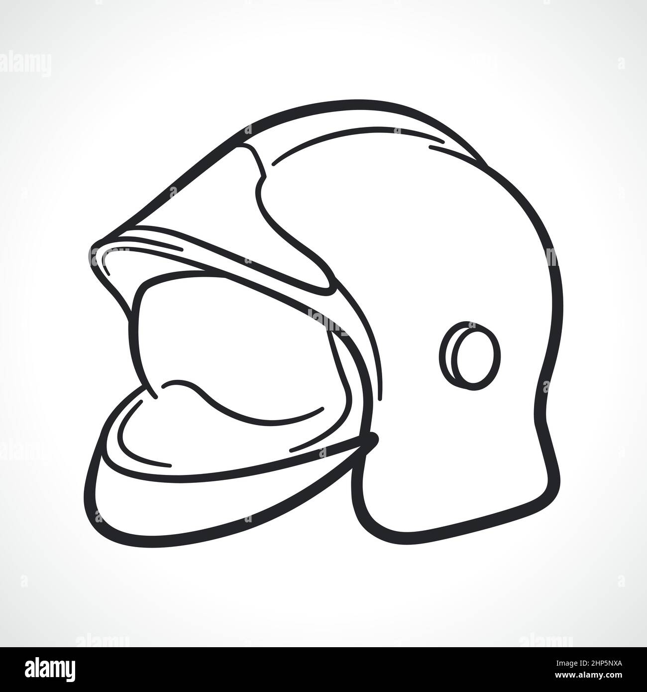 casque de pompier européen, dessin noir Illustration de Vecteur