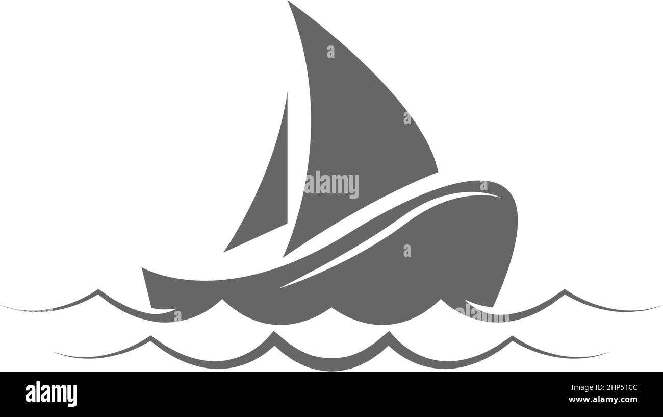 Logo bateau de croisière icône modèle vectoriel Illustration de Vecteur