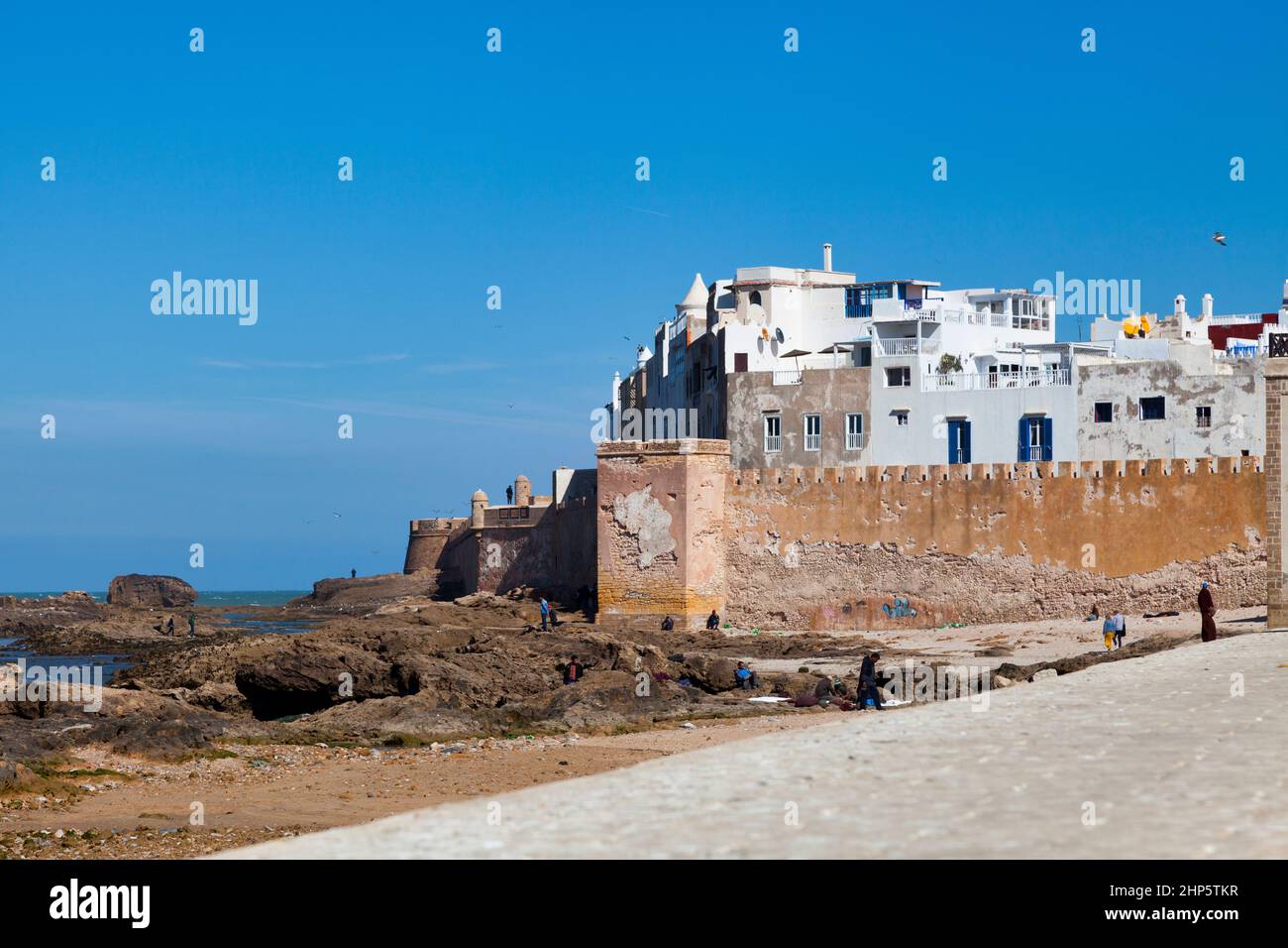 Essaouira, Maroc - janvier 29 2019 : murs fortifiés entourant Essaouira. Banque D'Images