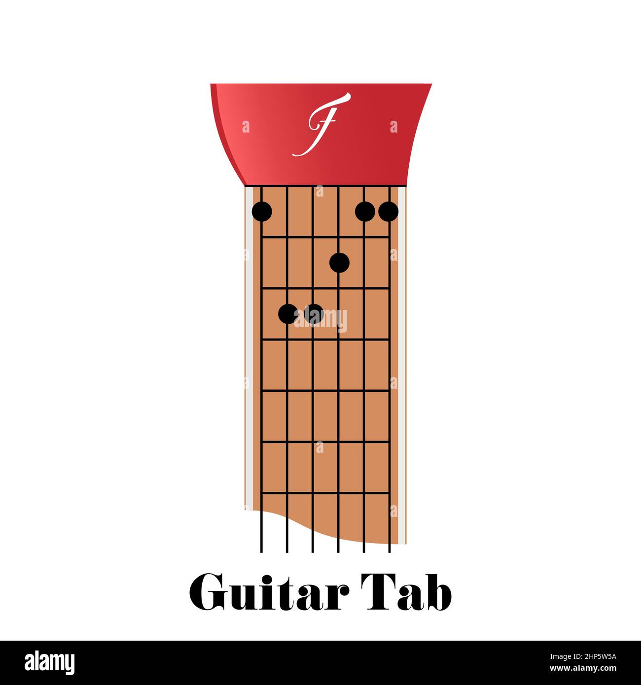 Tabulateur de guitare avec corde F Major Illustration de Vecteur