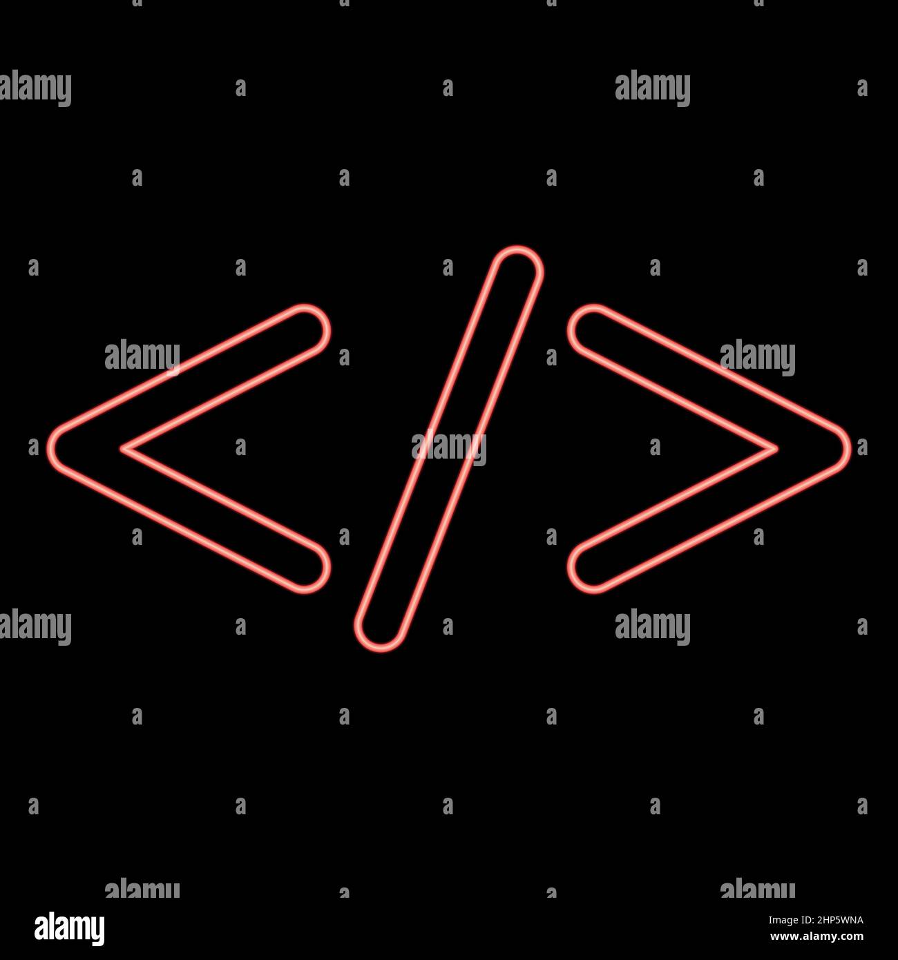 Icône de code de symbole de néon couleur noire dans le cercle rouge illustration vectorielle image de style plat Illustration de Vecteur