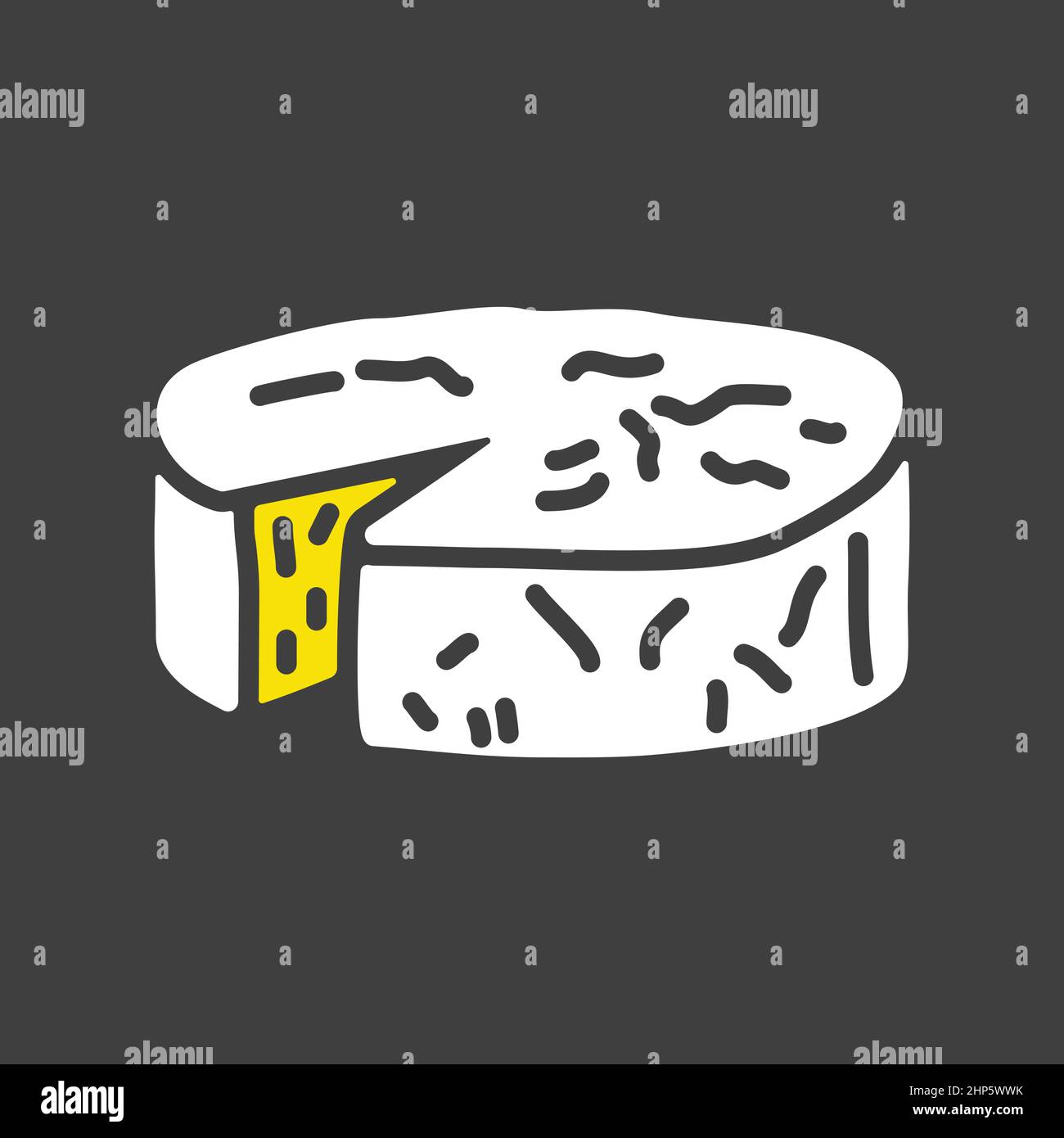 Fromage à pâte molle avec symbole plat vecteur de moule Illustration de Vecteur