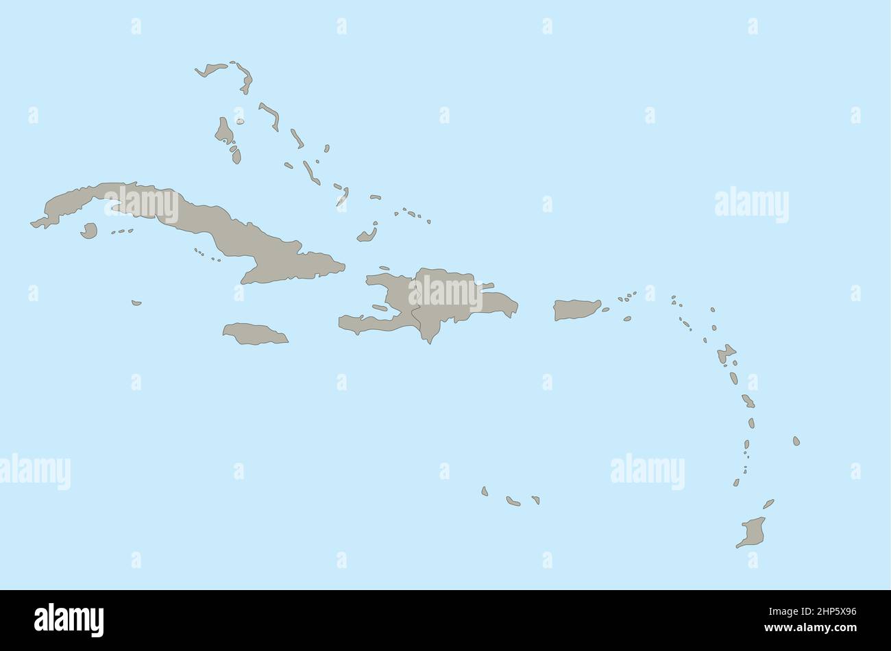Carte des îles des Caraïbes, vierge Banque D'Images