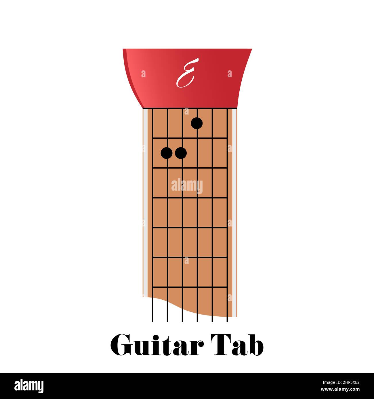 Tabulateur de guitare avec corde E Major Illustration de Vecteur