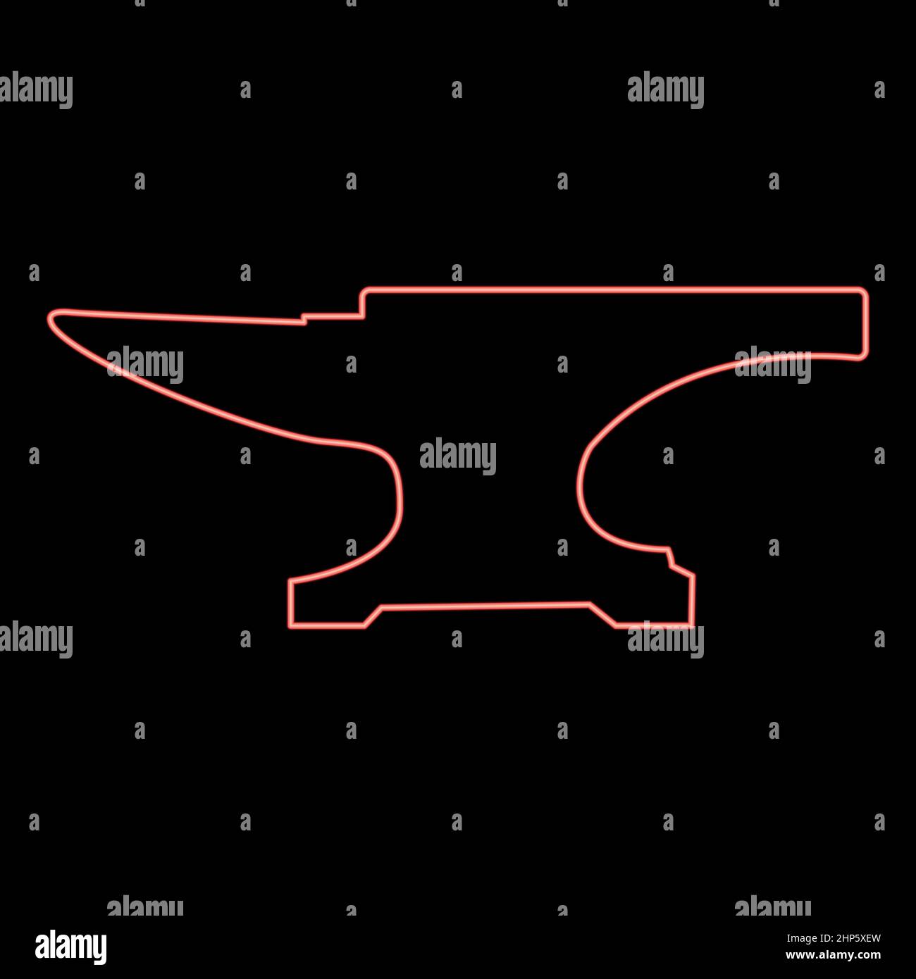 Bloc d'enclume néon rouge vecteur de couleur illustration image de style plat Illustration de Vecteur