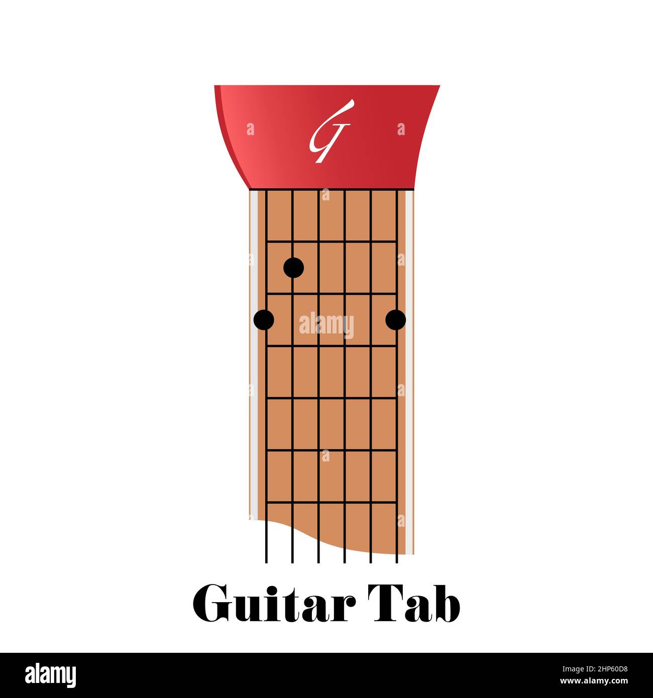 Tabulateur de guitare avec corde G Major Illustration de Vecteur