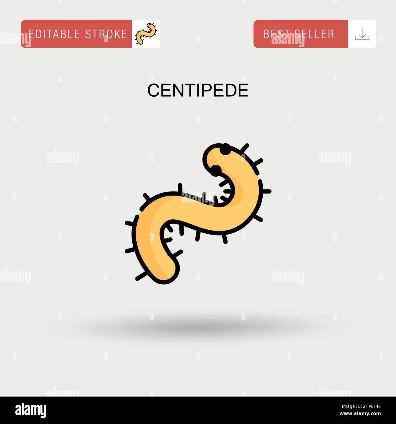 Icône de vecteur simple Centipede. Illustration de Vecteur