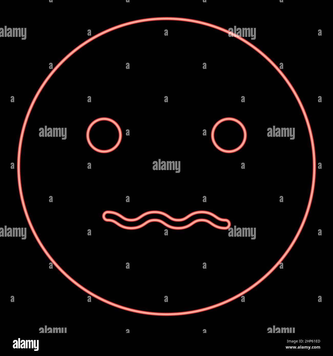 Néon smiley rouge couleur vecteur illustration image de style plat Illustration de Vecteur