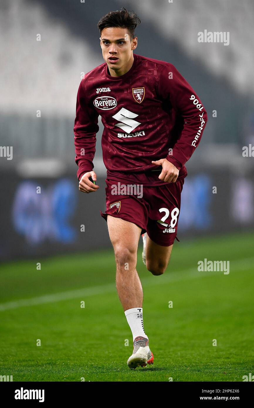 Turin, Italie. 18 février 2022. Samuele Ricci du Torino FC en action à la fin de la série Un match de football entre le Juventus FC et le Torino FC. Credit: Nicolò Campo/Alay Live News Banque D'Images