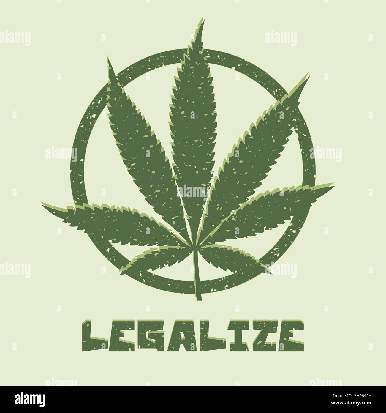 Feuille de marijuana de type grunge.Légaliser le cannabis médical. Illustration de Vecteur