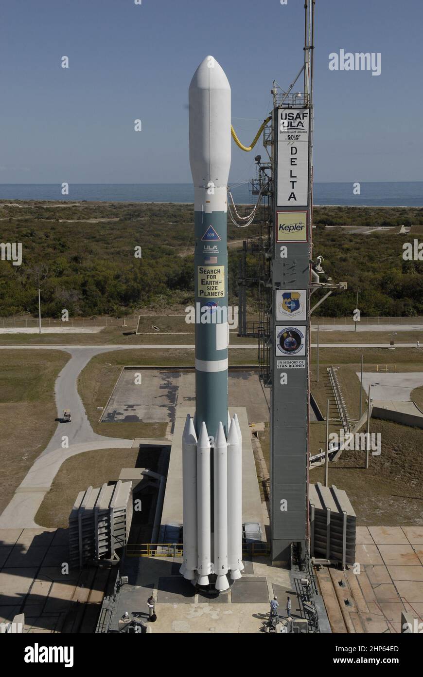 Télescopes spatiaux Kepler Delta II 7925 sur le plateau de lancement 17B. C'était le lancement en 339th d'une fusée Delta CA. 2009 Banque D'Images