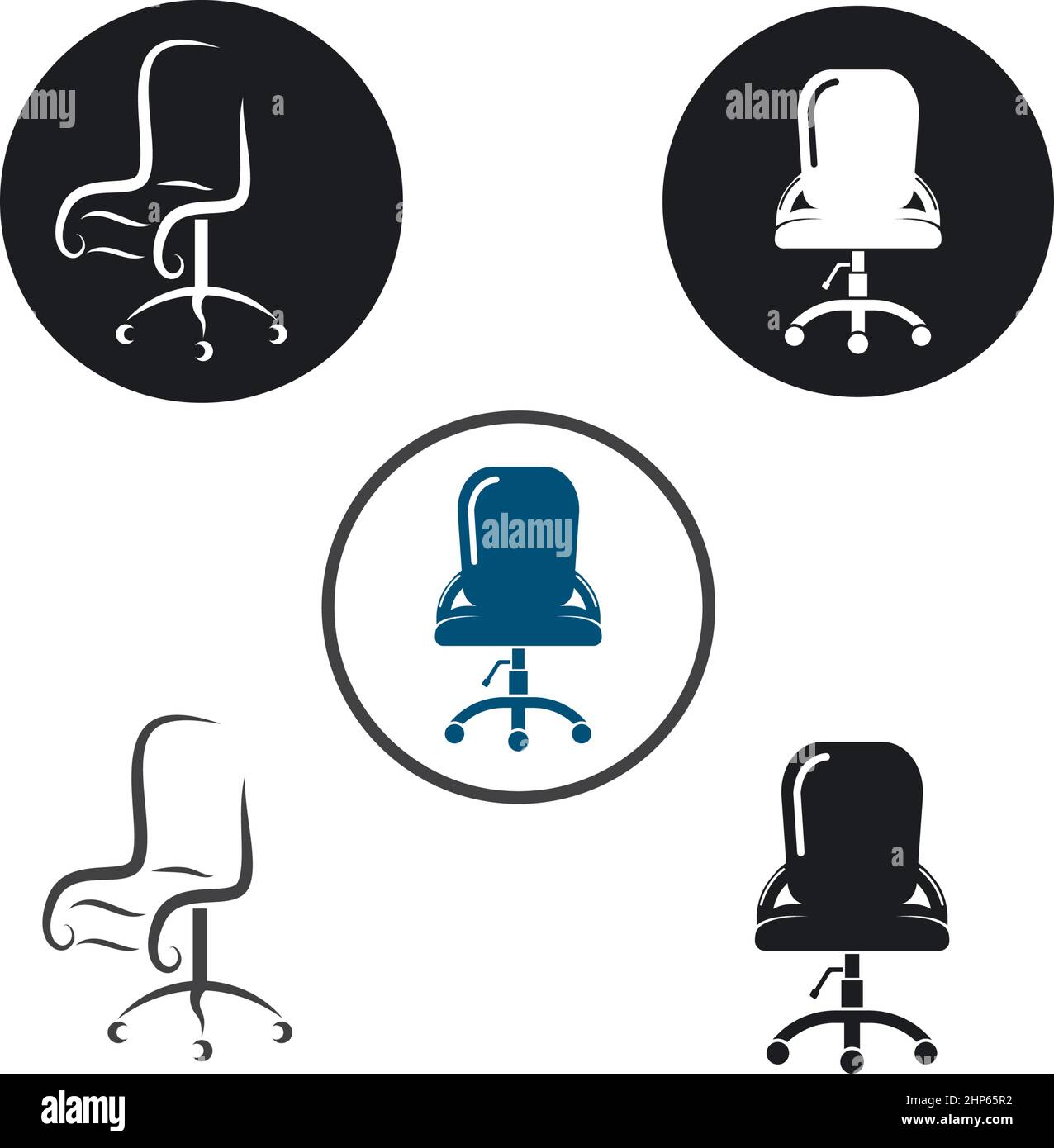 illustration vectorielle icône de chaise de bureau Illustration de Vecteur