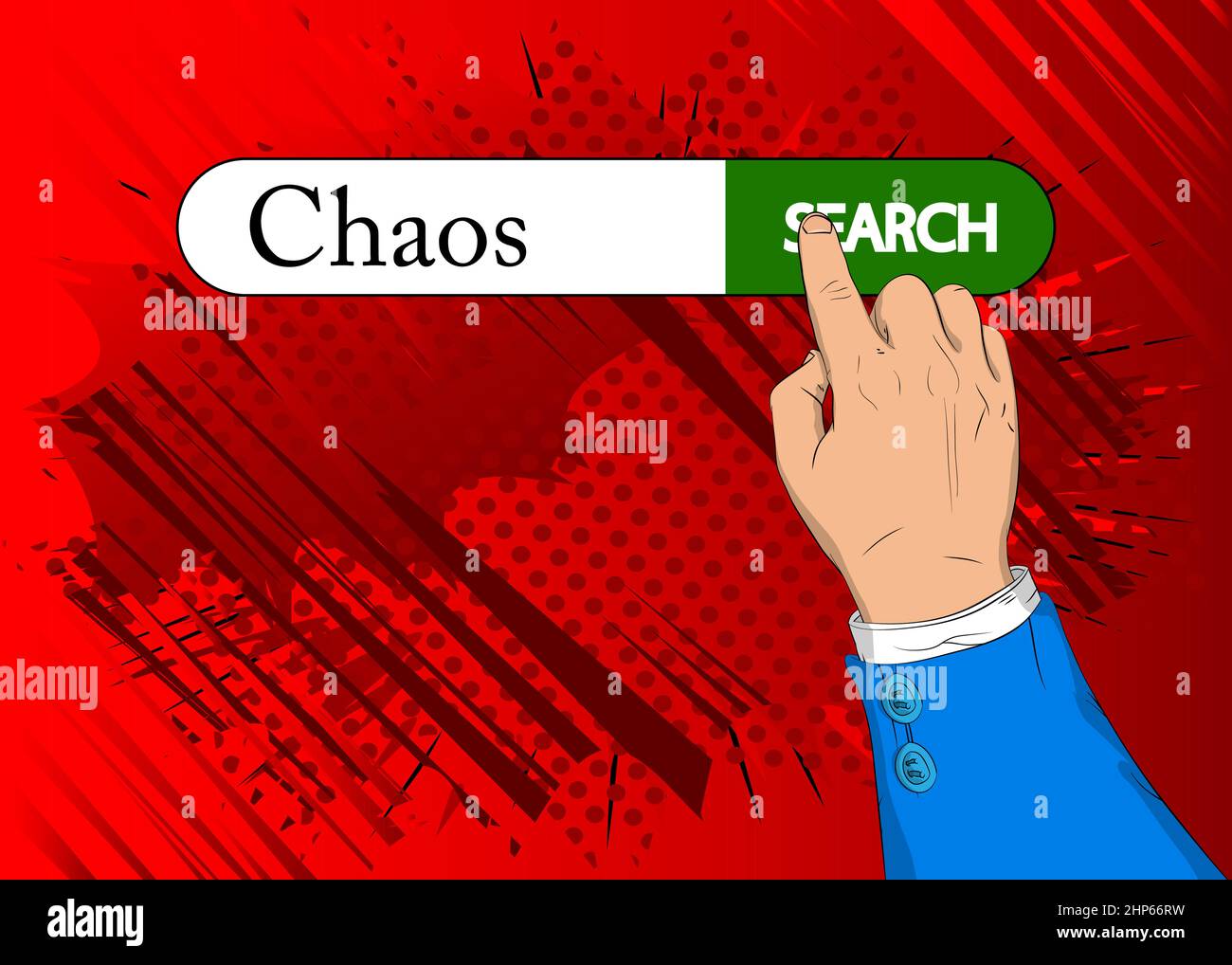 Chaos texte, signe. Concept d'entreprise. Illustration de Vecteur