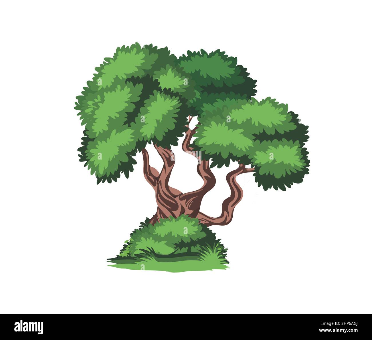 Panneau de vecteur d'illustration de l'arbre de dessin animé isolé Illustration de Vecteur