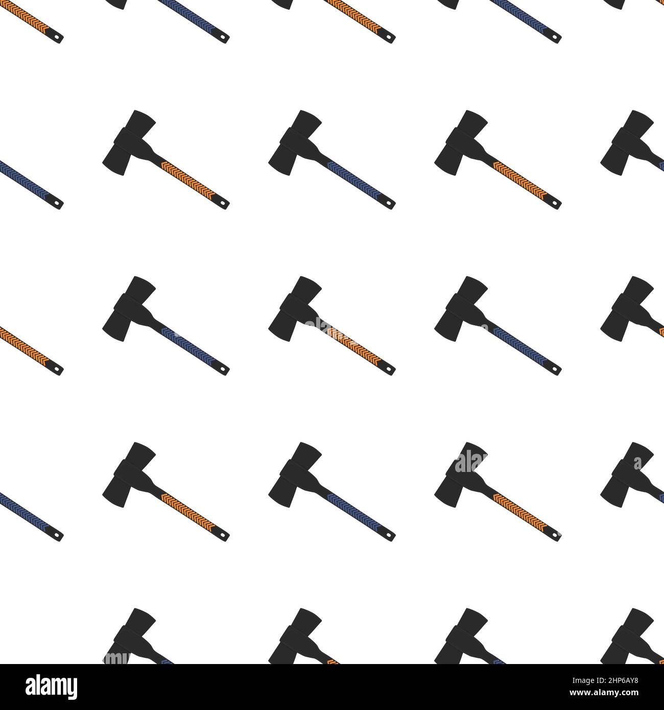 Illustration sur les axes en acier à motif thématique avec poignée en bois Illustration de Vecteur