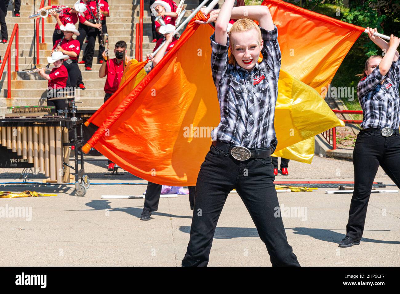 Calgary, Alberta, Canada - July13,2021 : Stampede Color Guard performance Banque D'Images