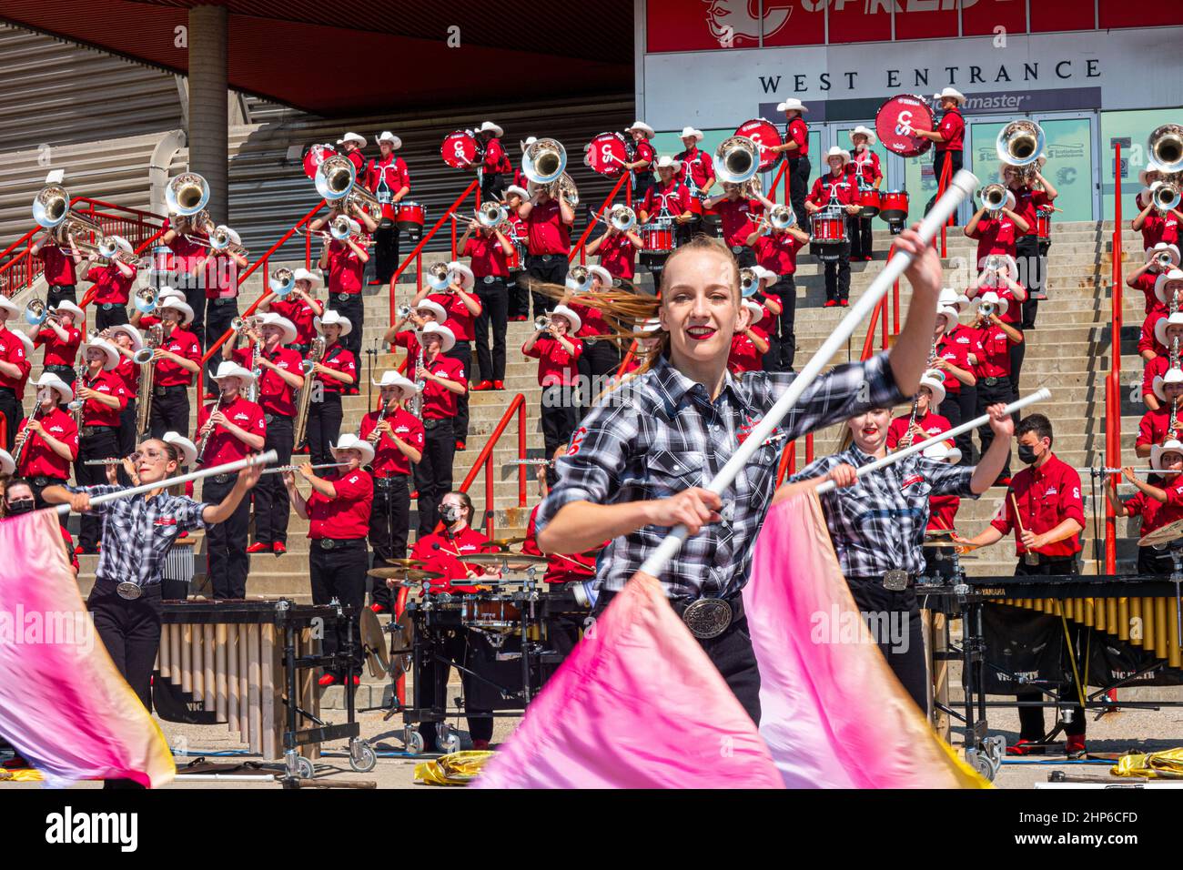 Calgary, Alberta, Canada - July13,2021 : Stampede Color Guard performance Banque D'Images