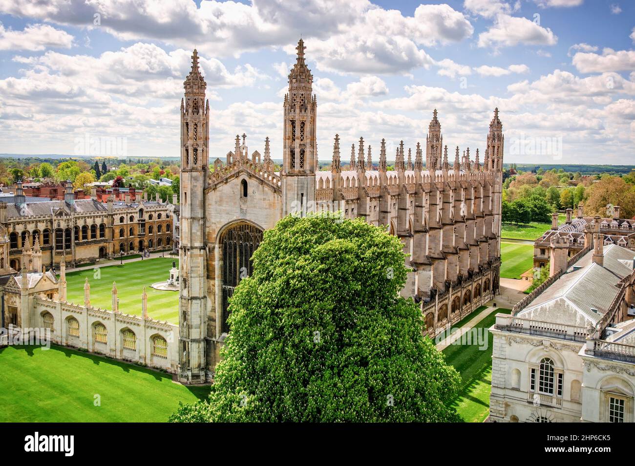 Cambridge, Royaume-Uni : vue sur la chapelle de Kings College à Cambridge. La chapelle fut construite de 1446 à 1515 et souvent utilisée comme symbole de Cambridge. Banque D'Images