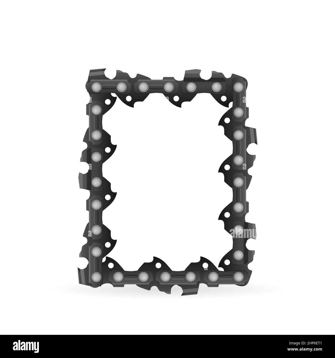 Chaîne de tronçonneuse numéro zéro sur fond blanc. Illustration vectorielle. Banque D'Images