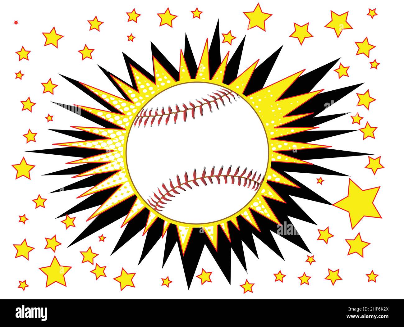Un splash de baseball avec des étoiles Illustration de Vecteur