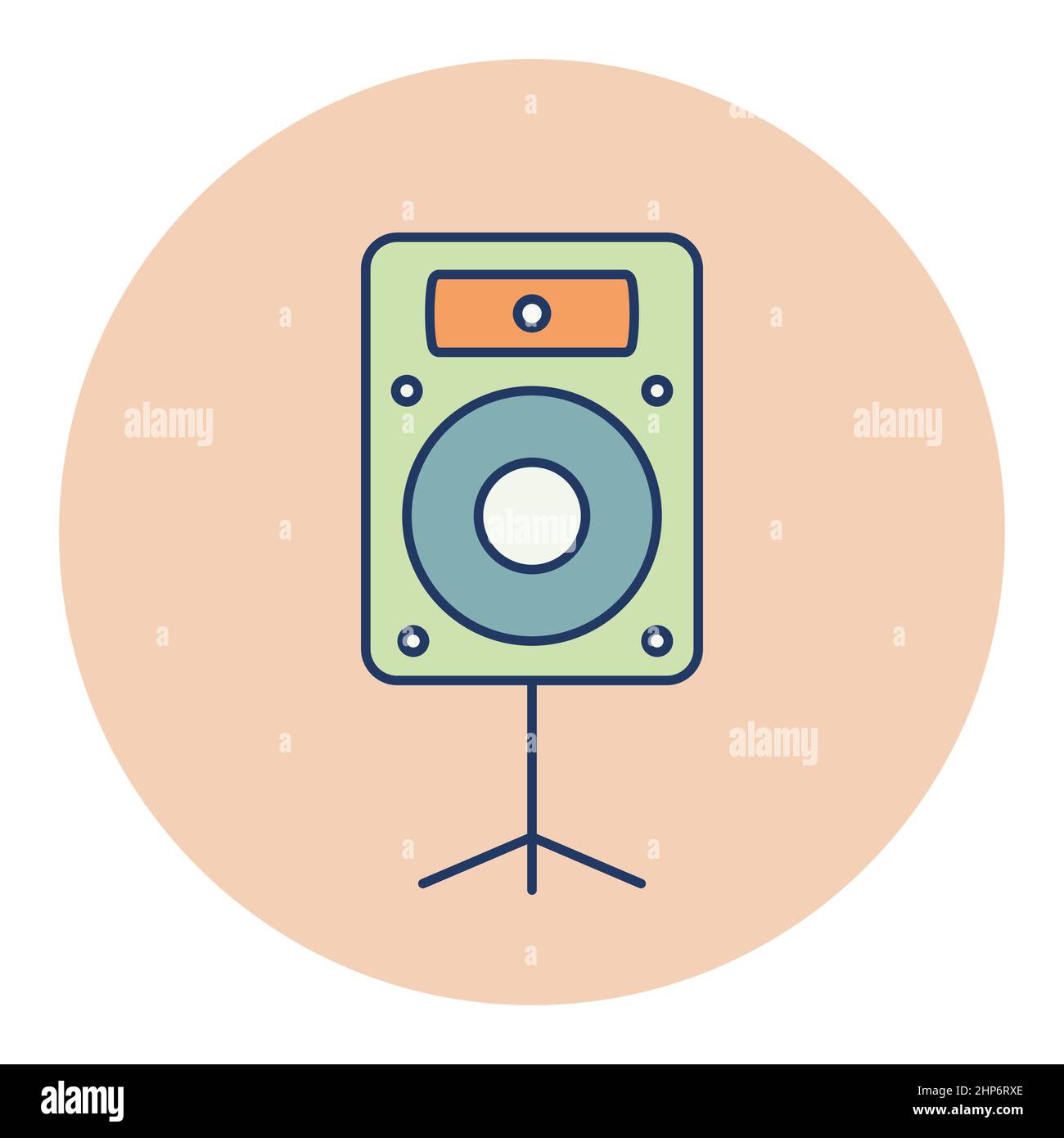 Icône de vecteur de haut-parleur acoustique. Colonne musique Illustration de Vecteur