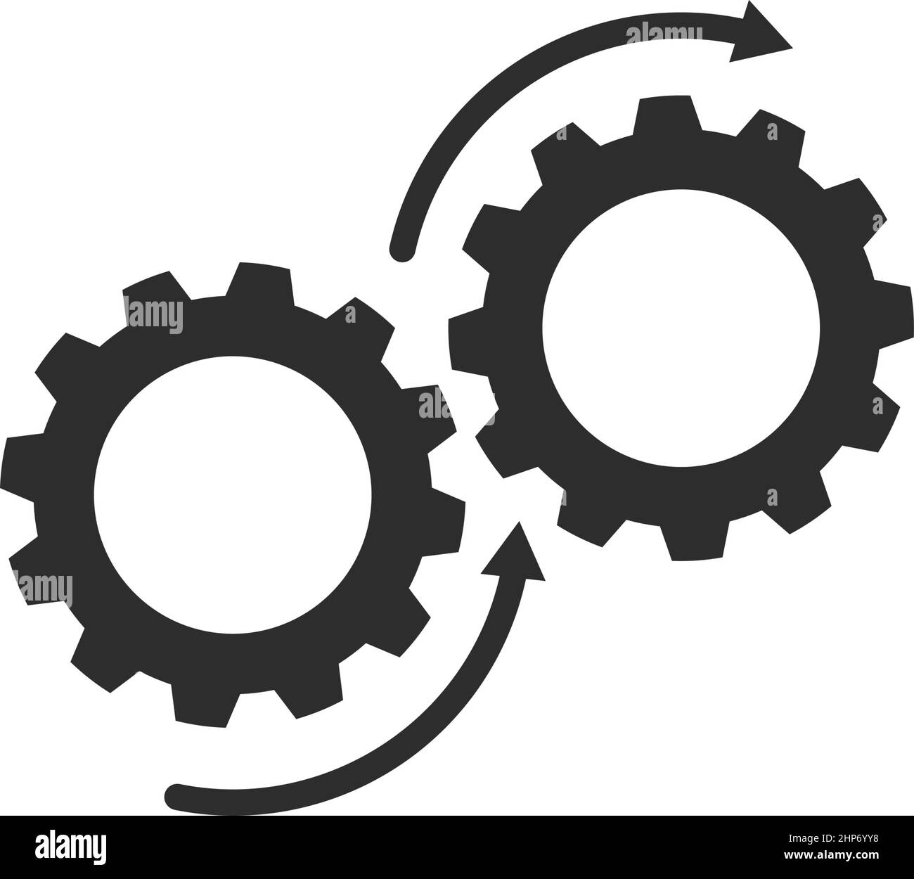 Illustration de l'icône du vecteur de modèle d'engrenage de rotation Illustration de Vecteur