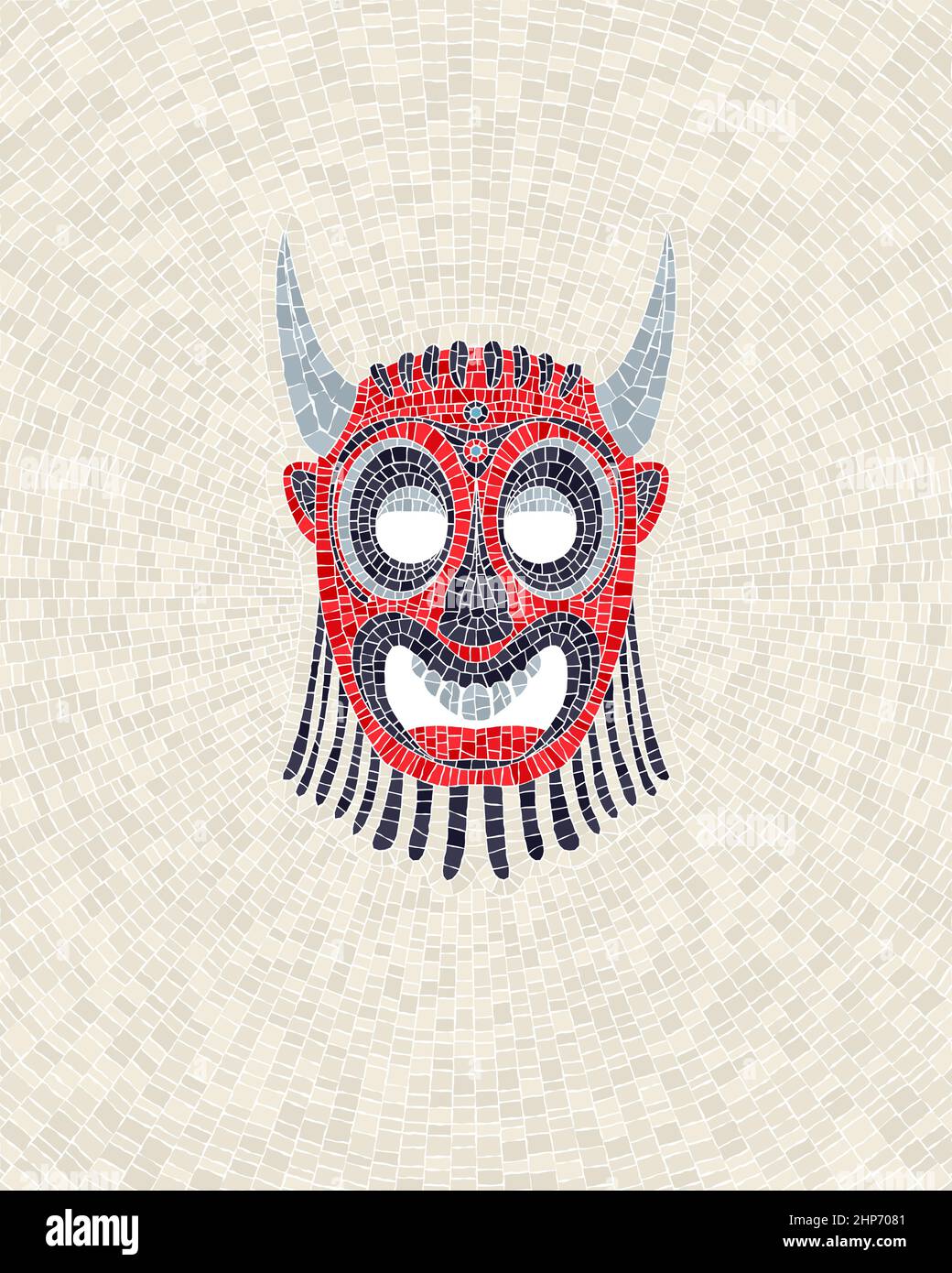 Mosaïque de masque tribal 5 Illustration de Vecteur
