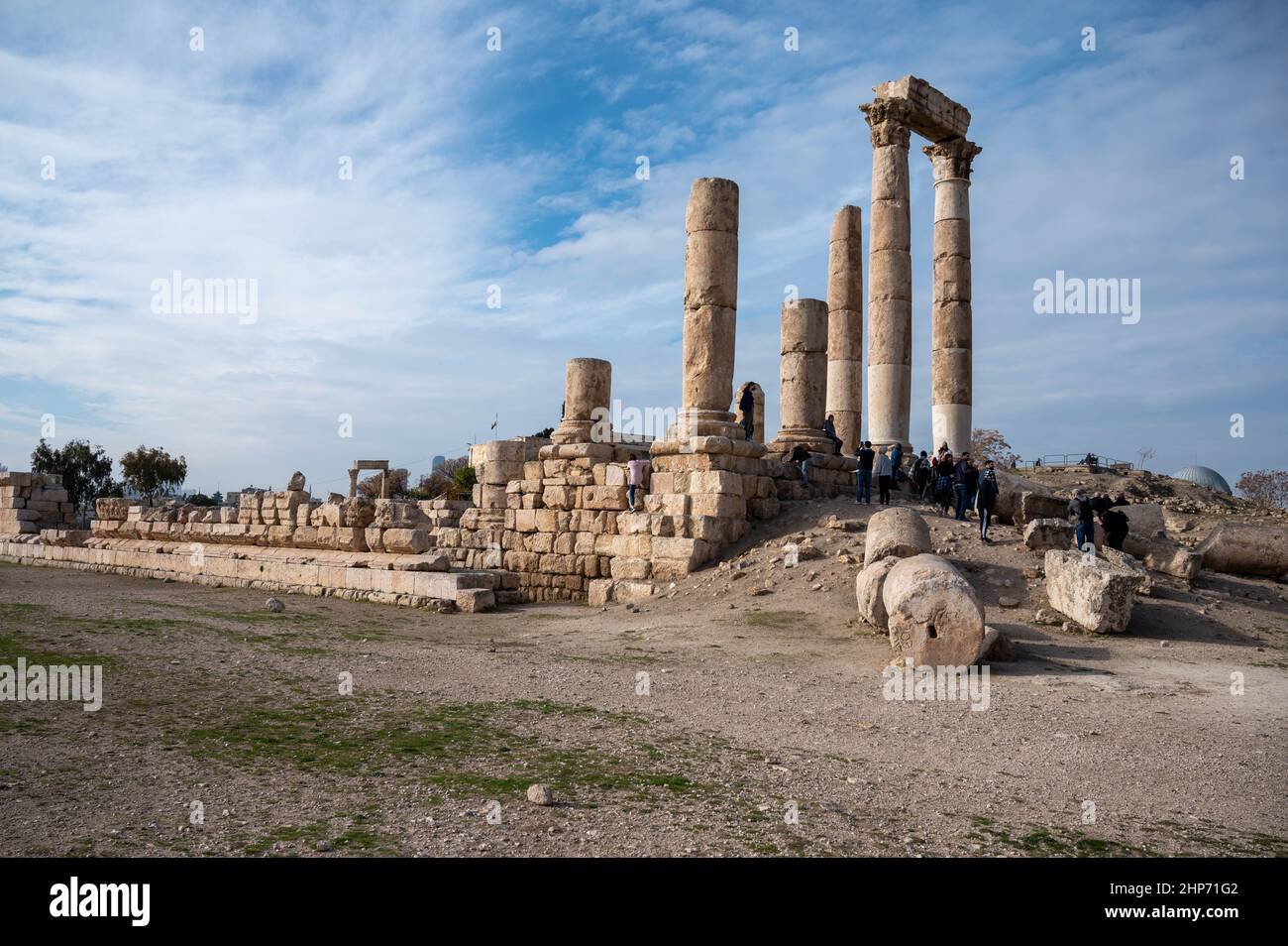 Temple d'Hercule, La Citadelle d'Amman, Jordanie Banque D'Images