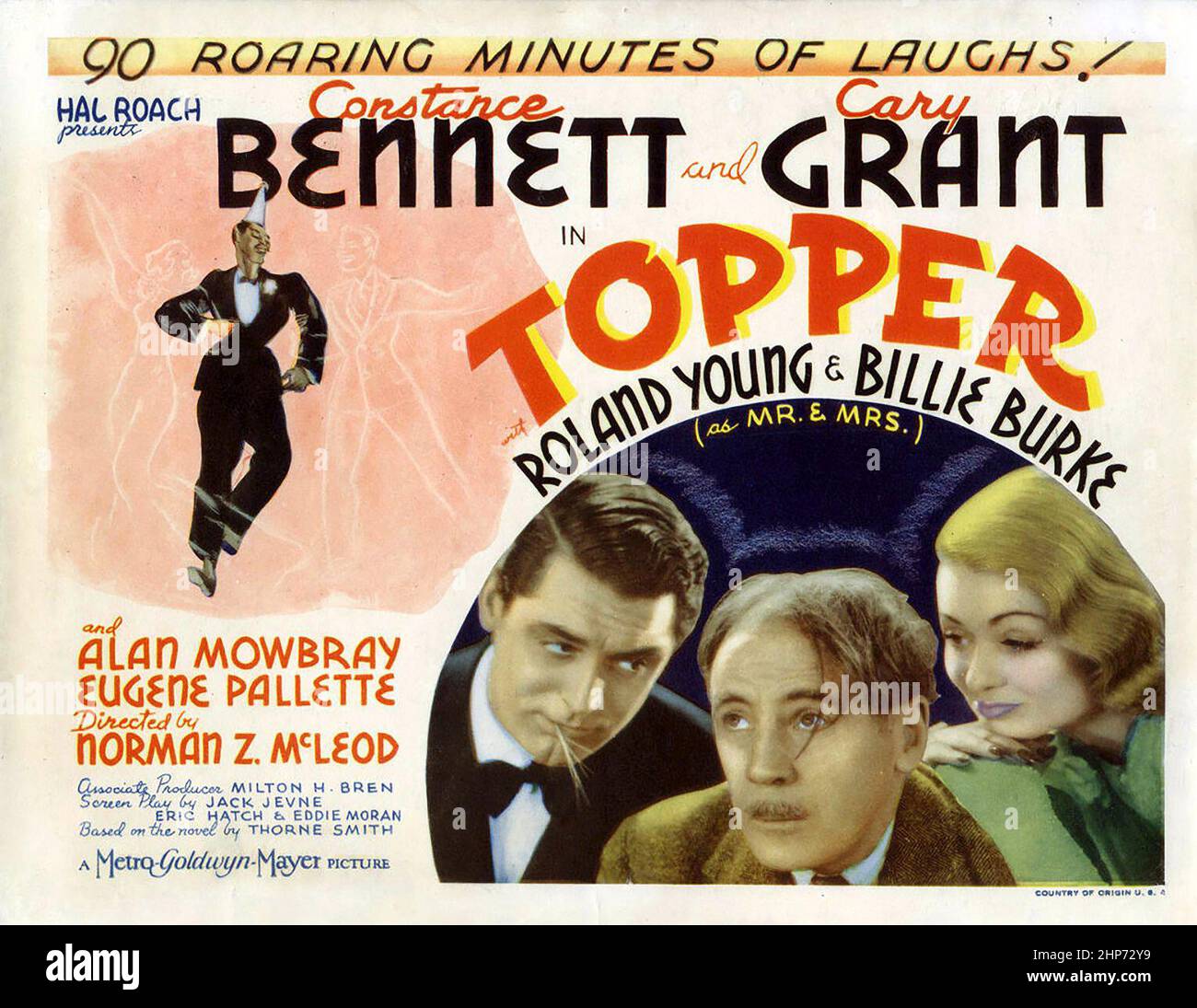 Carte de réception pour le surmontoir de film Cary Grant 1937 Banque D'Images