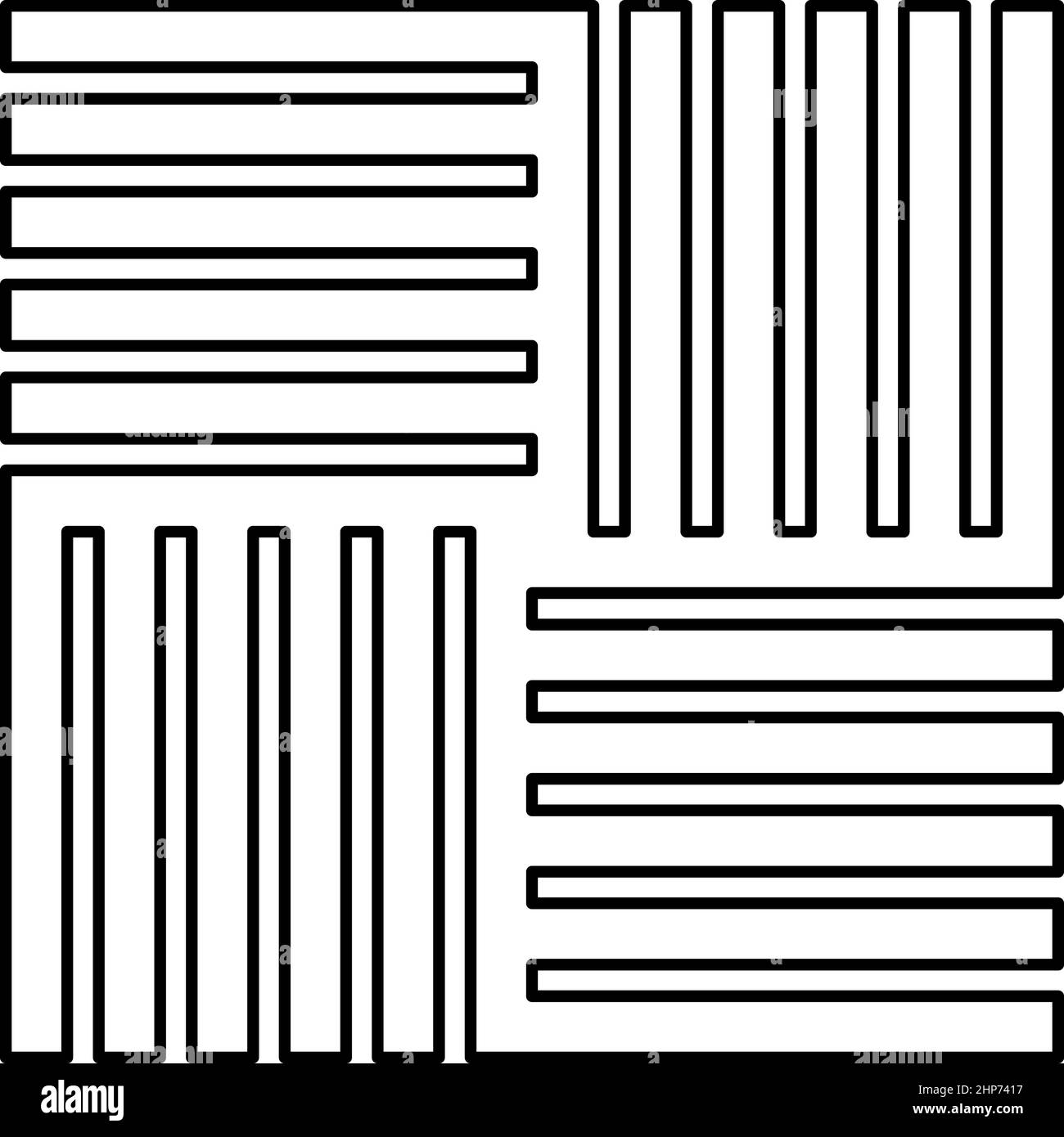 Carreau de forme carrée parquet matériau de plancher en bois laminé planche panneau de dalle contour icône couleur noire vecteur illustration image de style plat Illustration de Vecteur