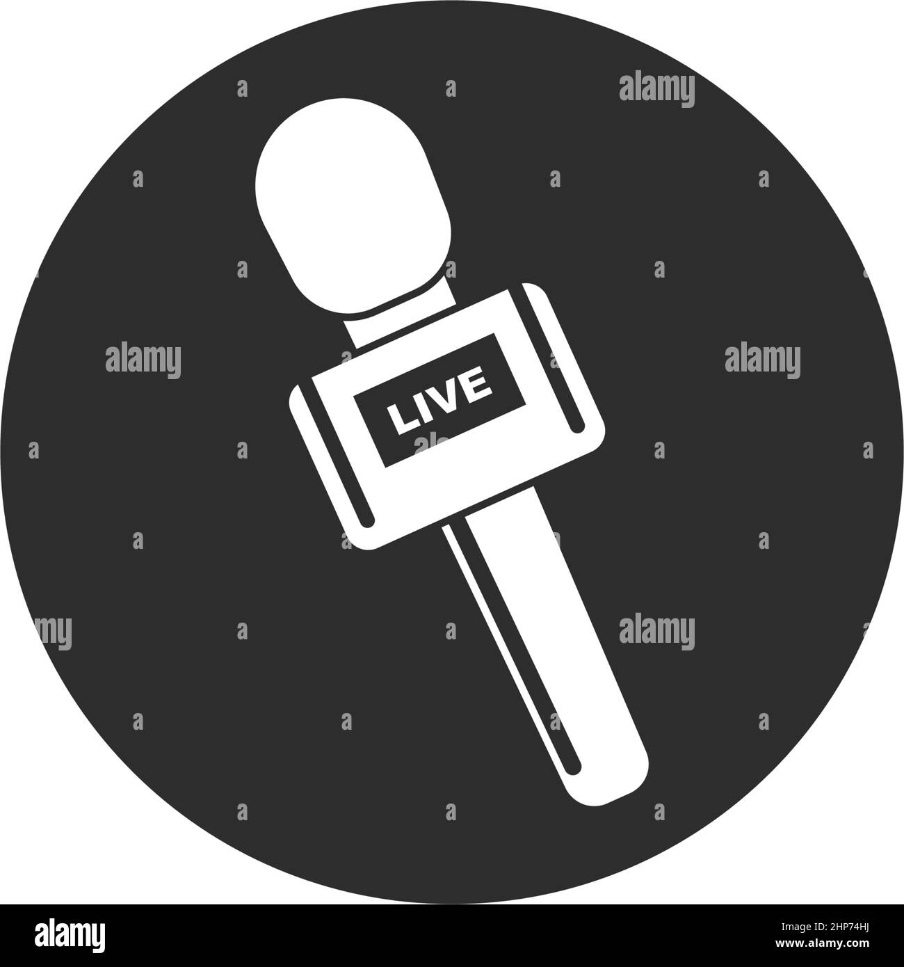 modèle de conception d'illustration vectorielle d'icône d'actualités en direct de microphone Illustration de Vecteur