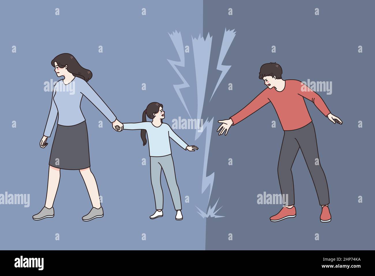 Divorce et choix difficile Illustration de Vecteur