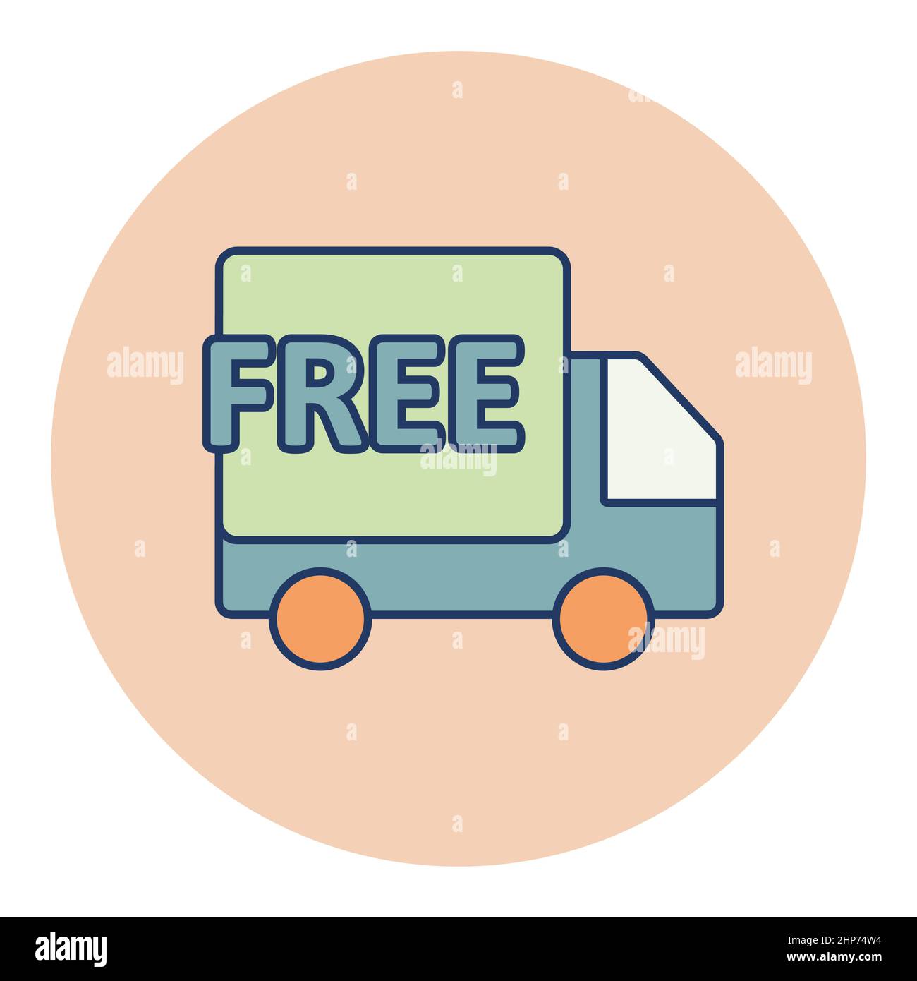 Icône de livraison gratuite de vecteur plat Illustration de Vecteur