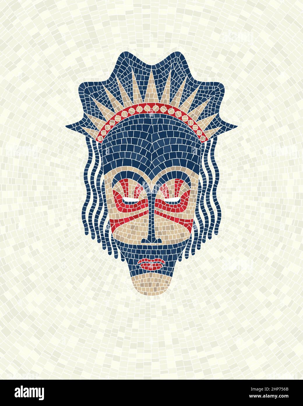Mosaïque de masque tribal 2 Illustration de Vecteur
