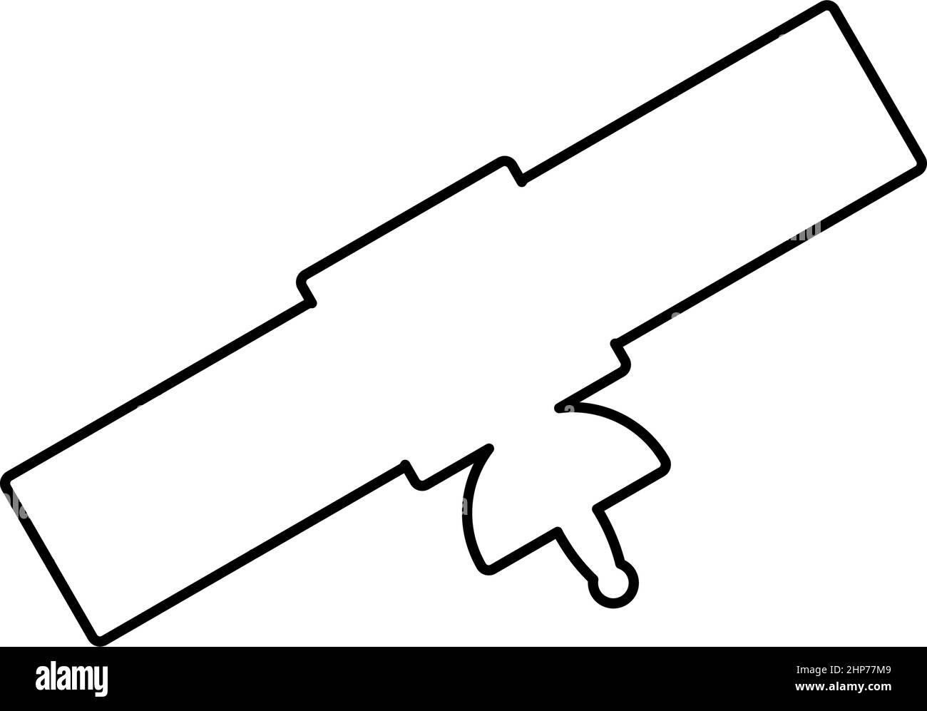 Silhouette de satellite World global net concept espace contour icône noir couleur vecteur illustration image de style plat Illustration de Vecteur