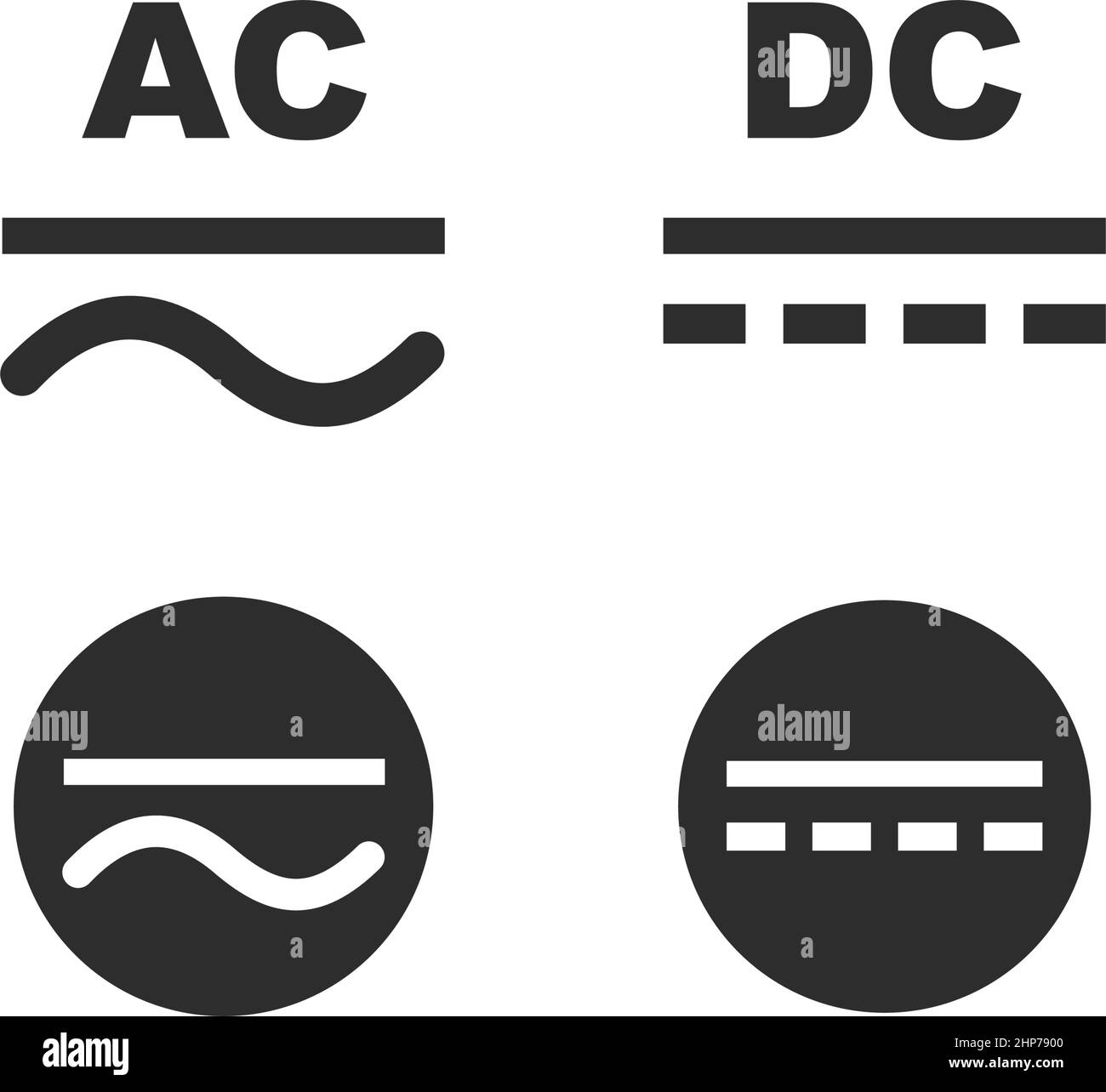 symbole de courant ac-dc icône vecteur illustration modèle de conception Illustration de Vecteur