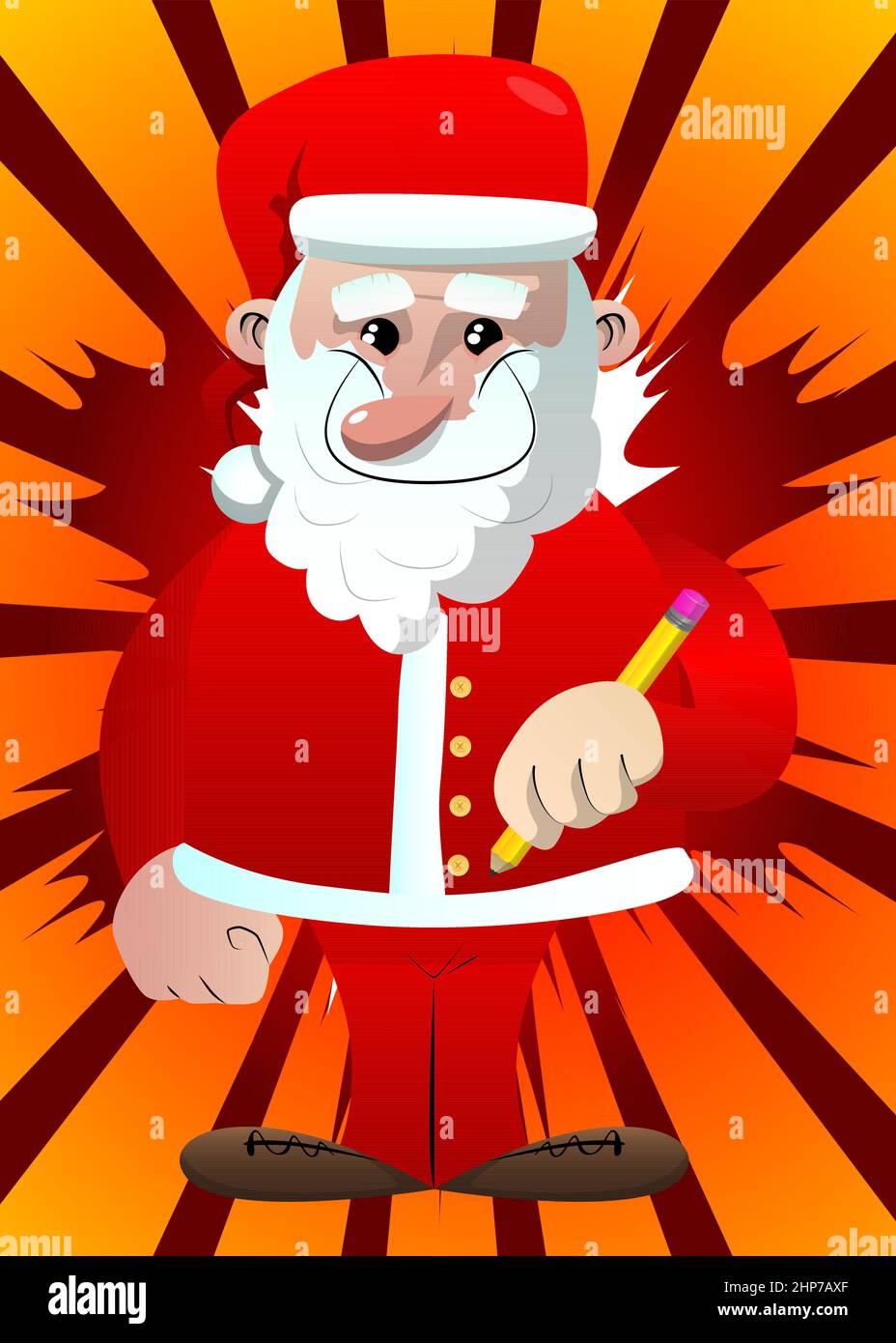 vecteur illustration Père Noël claus avec barbe et rouge casquette