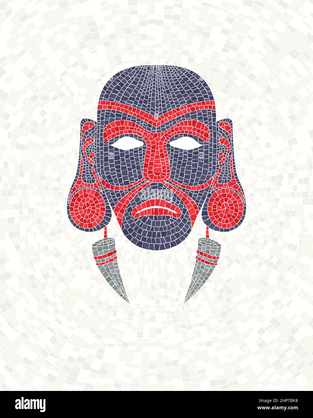 Mosaïque de masque tribal 4 Illustration de Vecteur
