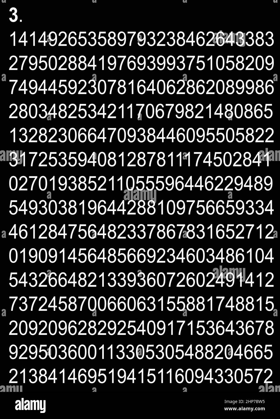 Pi à plusieurs décimales Illustration de Vecteur