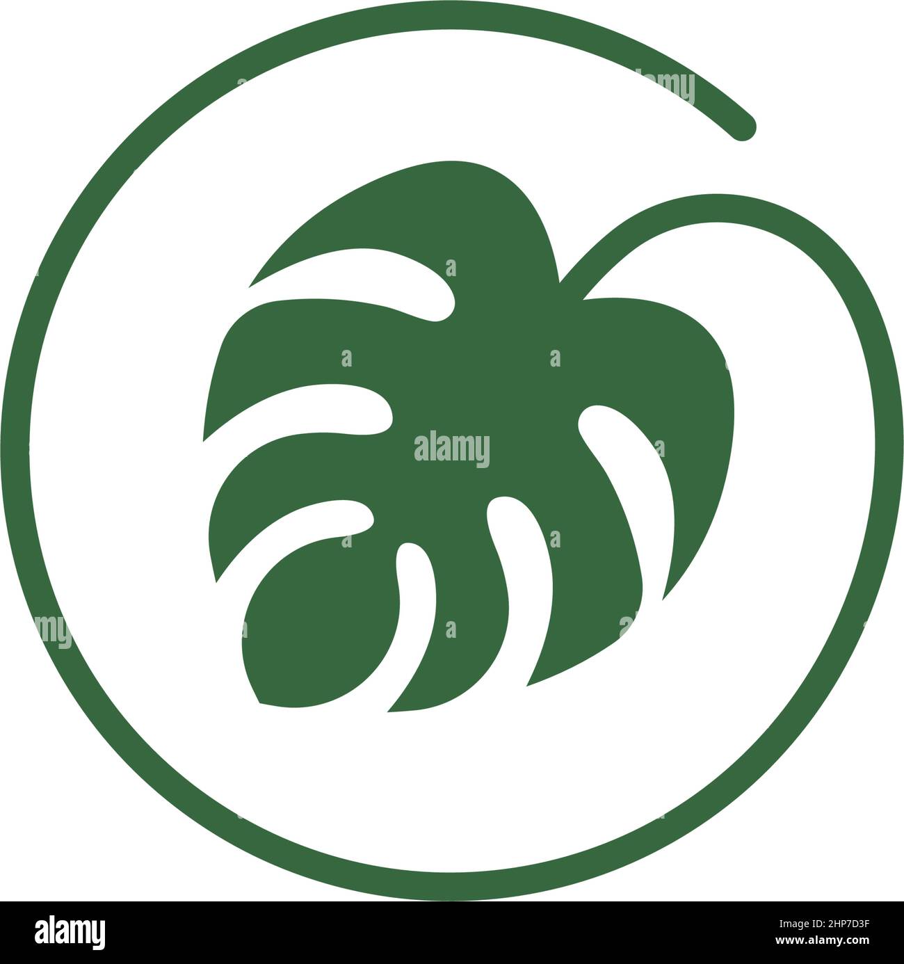 modèle de conception d'illustration vectorielle d'icône de feuille de monstera Illustration de Vecteur