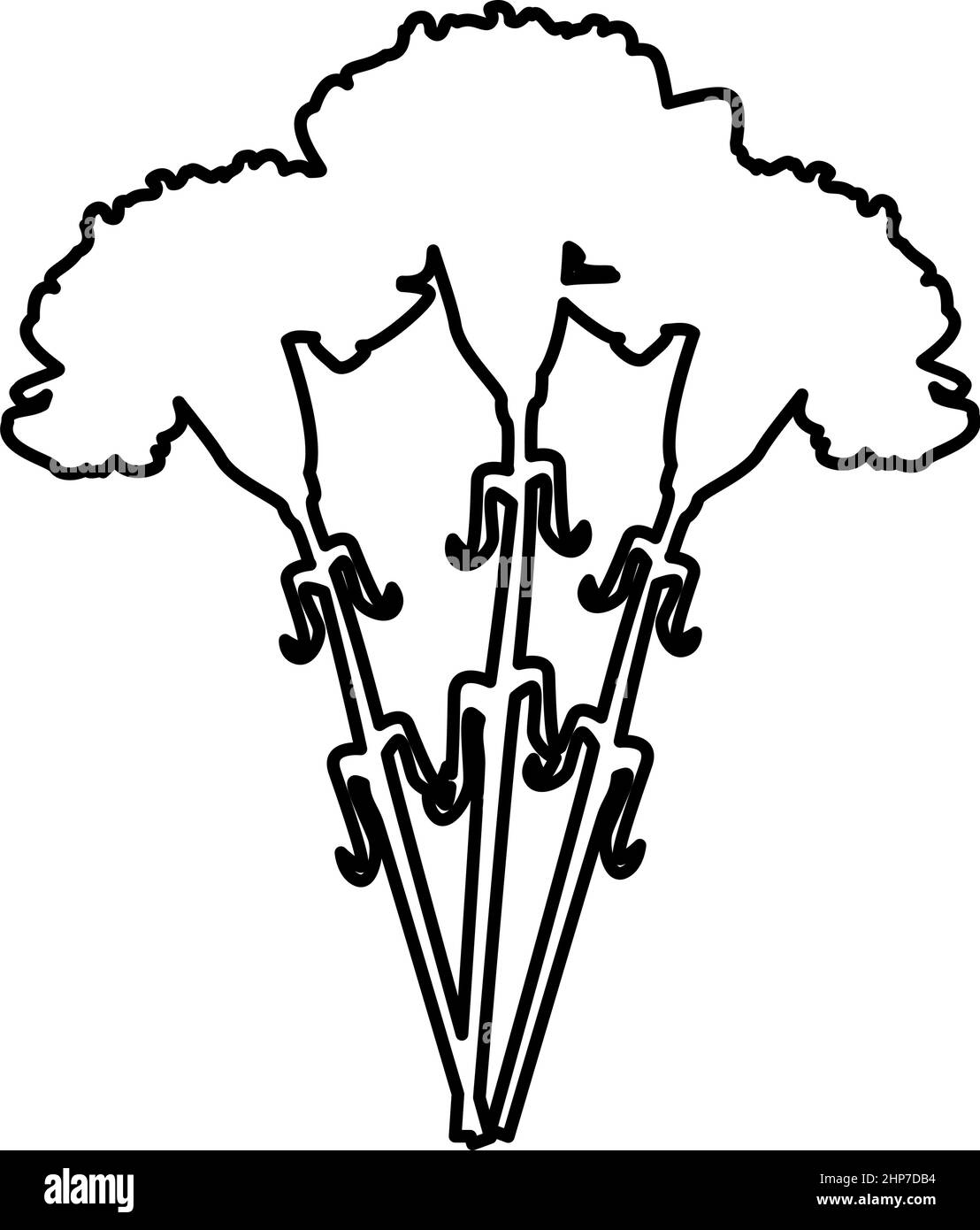 Bouquet de fleurs Carnation contour icône couleur noire vecteur illustration image de style plat Illustration de Vecteur