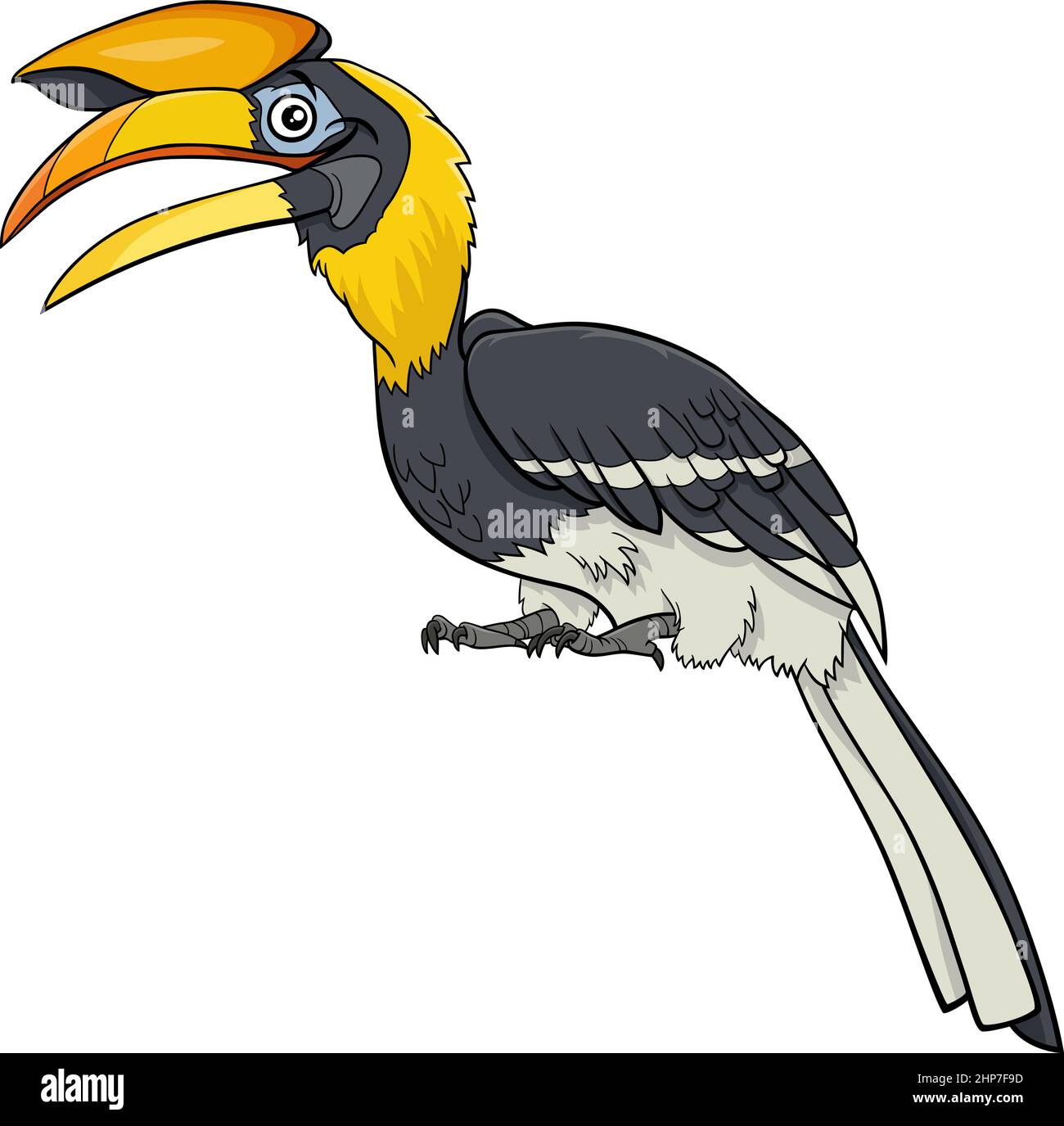 illustration de dessin animé de personnage animal d'oiseau hornbill Illustration de Vecteur
