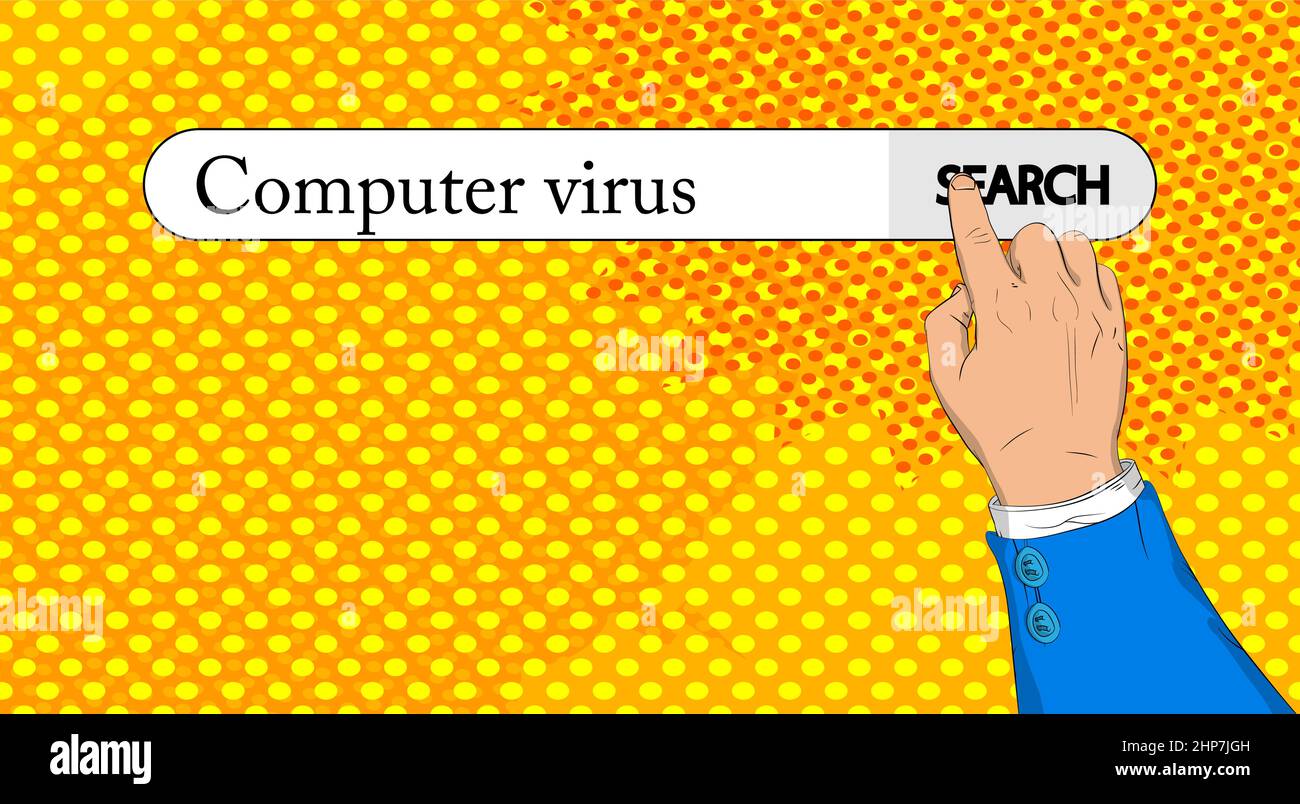 Virus de l'ordinateur texte, signe. Illustration de Vecteur