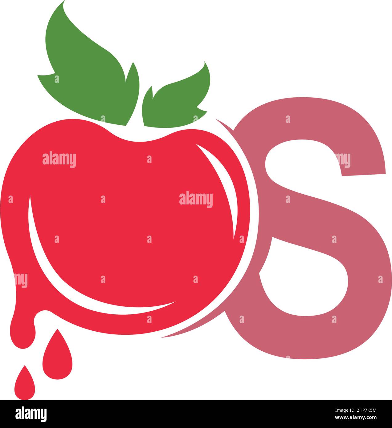 Illustration du modèle de motif lettre S avec logo icône tomate Illustration de Vecteur