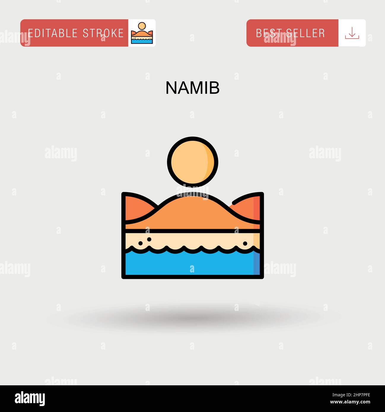 Icône de vecteur simple Namib. Illustration de Vecteur