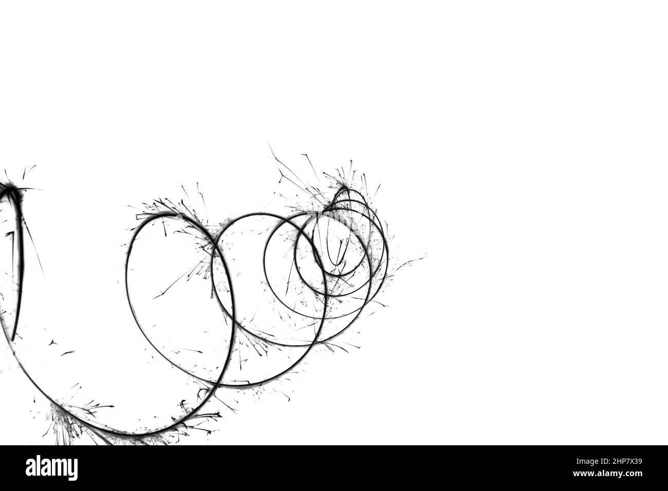 Spirale noire sur fond blanc Banque D'Images