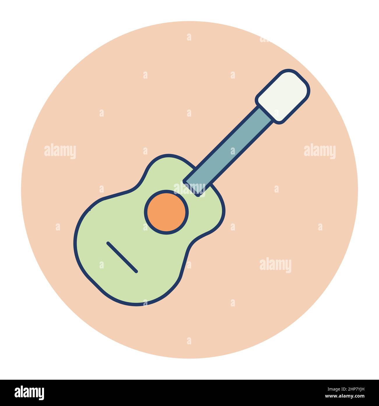 Icône de vecteur de guitare acoustique classique. Signe musical Illustration de Vecteur