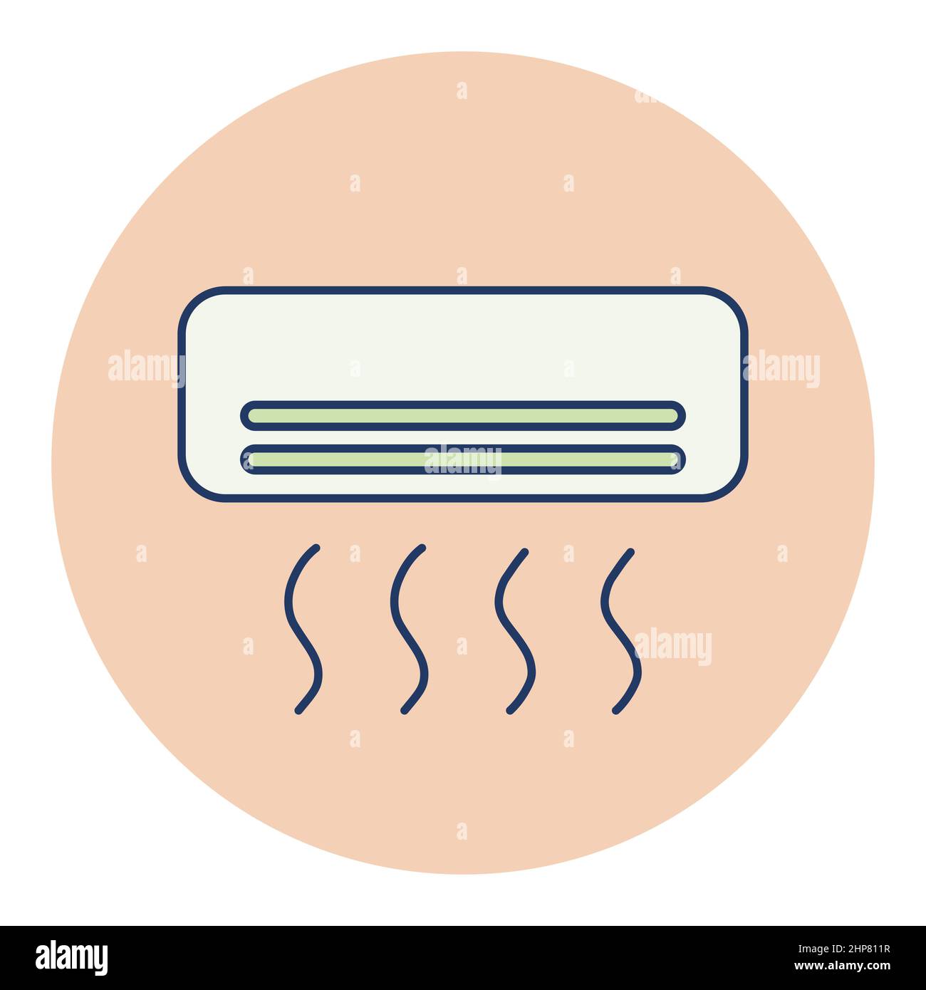Icône vecteur plat du climatiseur à système divisé Illustration de Vecteur